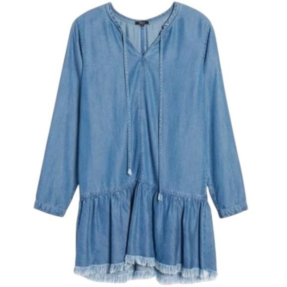 Rails Mel Drop Waist Chambray Mini Dress Capsule Country Holiday Festival M - Picture 3 of 11